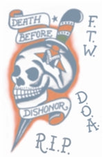 Tinsley Transfers Vintage D.B.D. Skull 1950 Temporary Tattoo