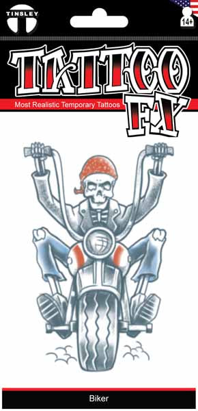 Tinsley Transfers Born to Ride Biker Temporary Tattoo