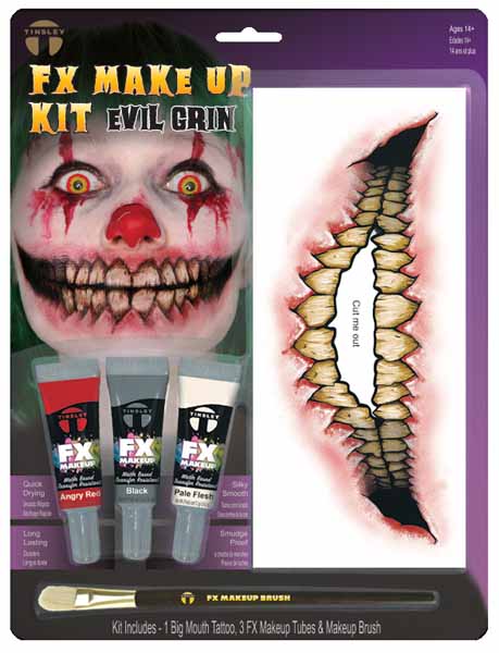 Tinsley Transfers Evil Grin Makeup & Tattoo Kit
