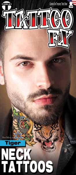 Tinsley Transfers Tiger Neck Tattoo