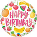 Birthday Fruits 18-Inch Round Foil Balloon