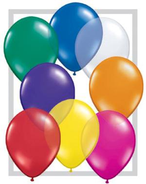 Qualatex 9-Inch Jewel Assortment Latex Balloons, 100 Count