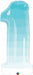 38-Inch Blue Ombre Number 1 Balloon
