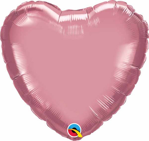 18-Inch Chrome Mauve Heart Foil Balloon