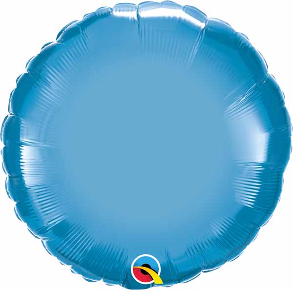 Chrome Blue Round Foil Balloon, 18 Inch