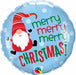 Merry Xmas Gnome 18-Inch Round Foil Balloon