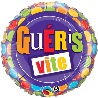 Guéris Vite Polka Dot Round Foil Balloon, 18 Inch