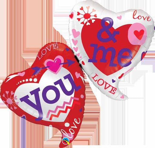 You & Me Two Hearts 42-Inch Foil Balloon