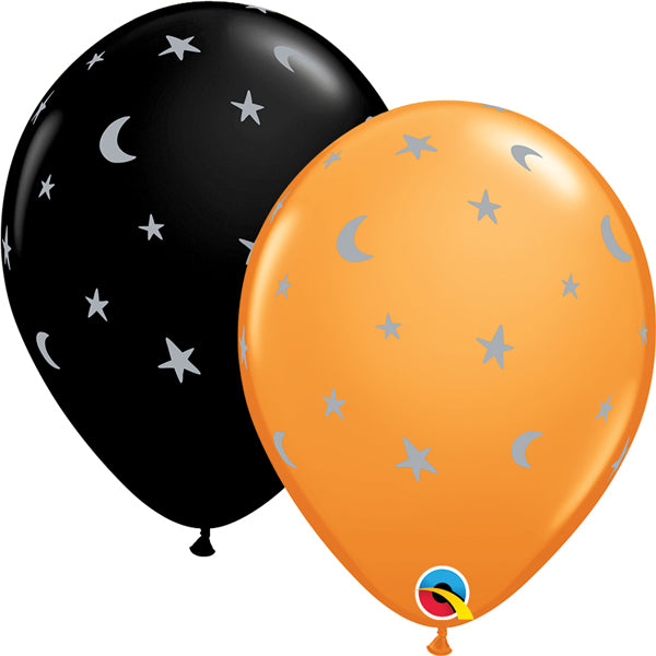 Crescent Moons & Stars 11-Inch Latex Balloons, 50 Count