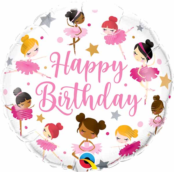 Birthday Ballerinas 18-Inch Round Foil Balloon