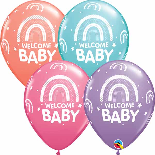 WELCOME BABY BOHO RNBWS 11" ASST 50/BG