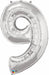 34-Inch Silver Number 9 Balloon