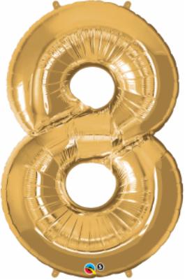 34-Inch Gold Number 8 Balloon