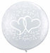 Entwined Hearts 36-Inch Clear Latex Balloons, 2 Pack