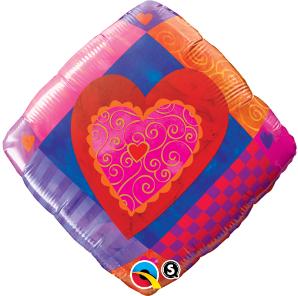 Heart Accent Patterns 18-Inch Foil Balloon