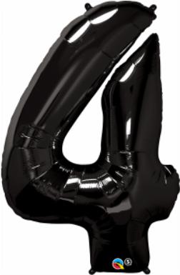 34-Inch Black Number 4 Balloon