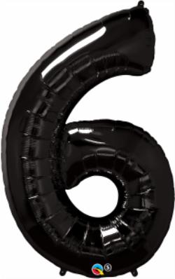 34-Inch Black Number 6 Balloon
