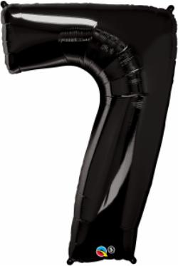 Black Number 7 Balloon, 34 Inch