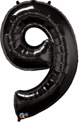 34-Inch Black Number 9 Balloon