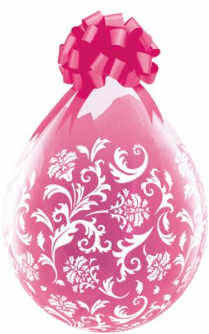 18-Inch Damask Print Latex Stuffing Balloons, 25 Count