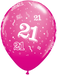 Number 21 All-Around Print 11-Inch Latex Balloons, 50 Pack
