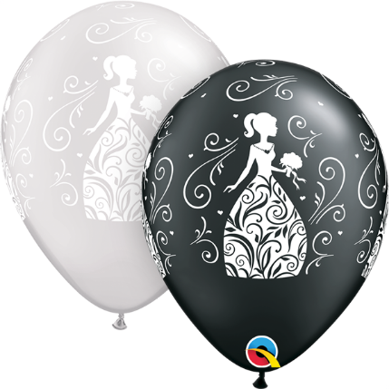 Elegant Bridal Shower 11-Inch Latex Balloons, 50 Count