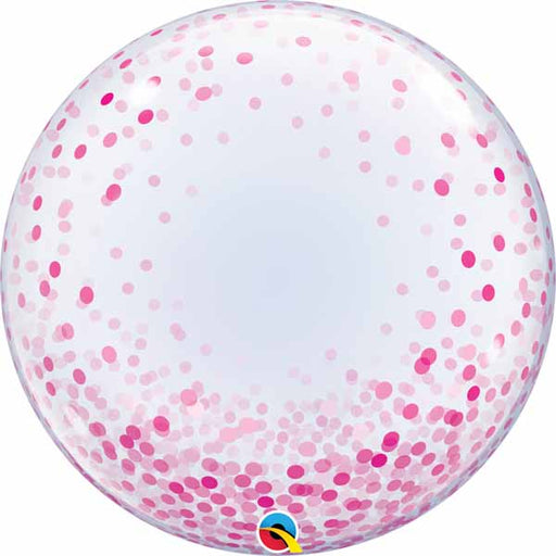 Pink Confetti Dots 24-Inch Deco Bubble Balloon