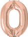 34-Inch Rose Gold Number 0 Balloon