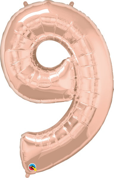 34-Inch Rose Gold Number 9 Balloon