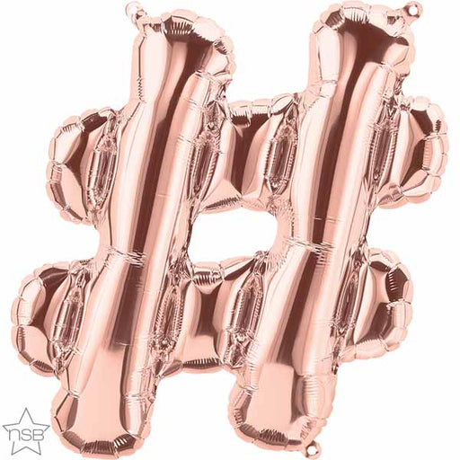 16 Inch Rose Gold Hashtag Symbol Balloon