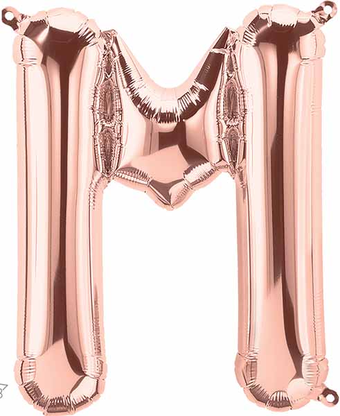 16-Inch Rose Gold Letter M Balloon
