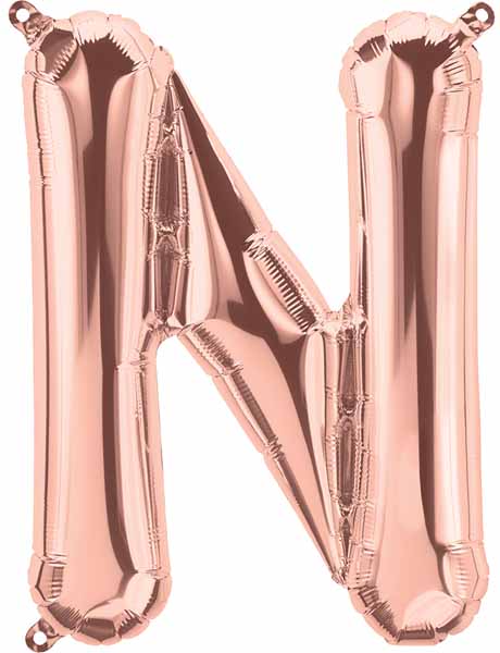 16 Inch Rose Gold Letter N Balloon