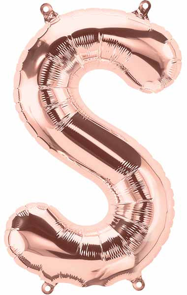 34-Inch Rose Gold Letter S Balloon