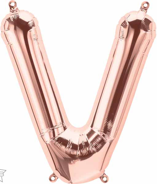 16-Inch Rose Gold Letter V Balloon