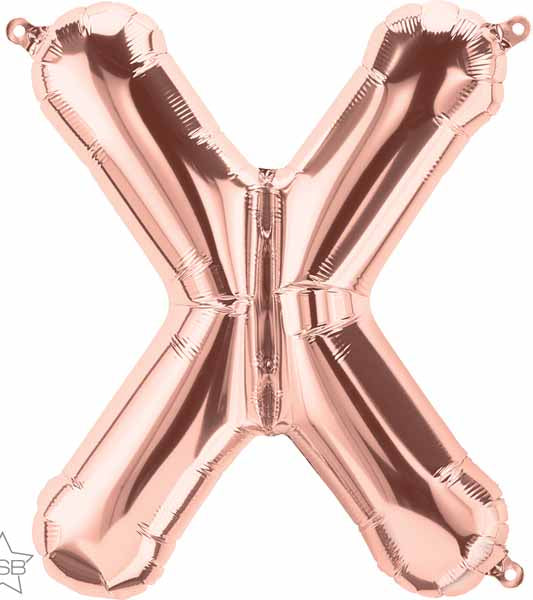 16-Inch Rose Gold Letter X Balloon