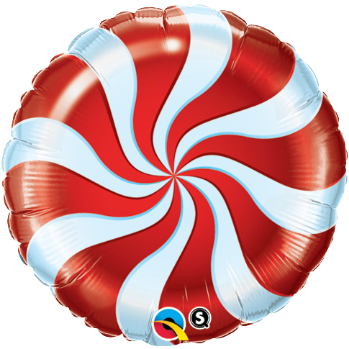 Red Candy Swirl 18-Inch Round Foil Balloon
