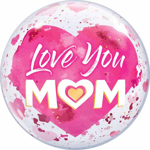Love You Mom Pink 22" Bubble Balloon