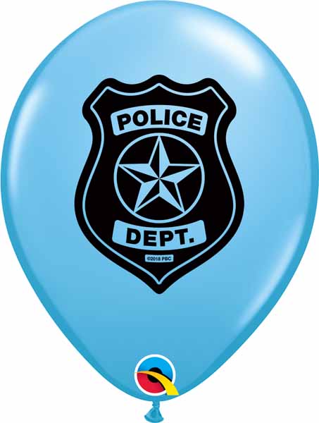 Police Dept. Pale Blue 11-Inch Latex Balloons, 50 Count