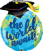 The World Awaits Graduation Foil Balloon, 36 Inch