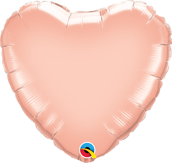 9-Inch Rose Gold Heart Foil Balloon