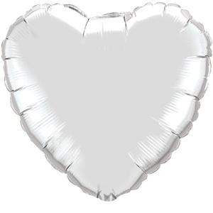 4-Inch Silver Heart Foil Balloon