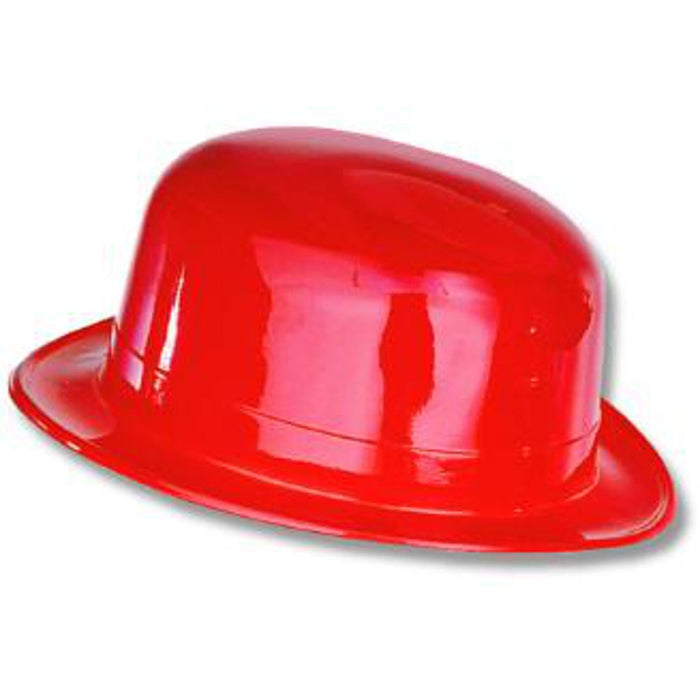 3-Pack Red Plastic Derby Hats
