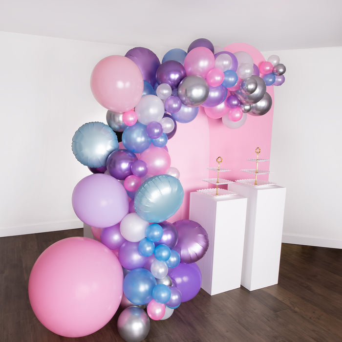 16 Foot Princess Balloon Garland and Arch Kit with Foil Balloons and 4 Balloon Sizes