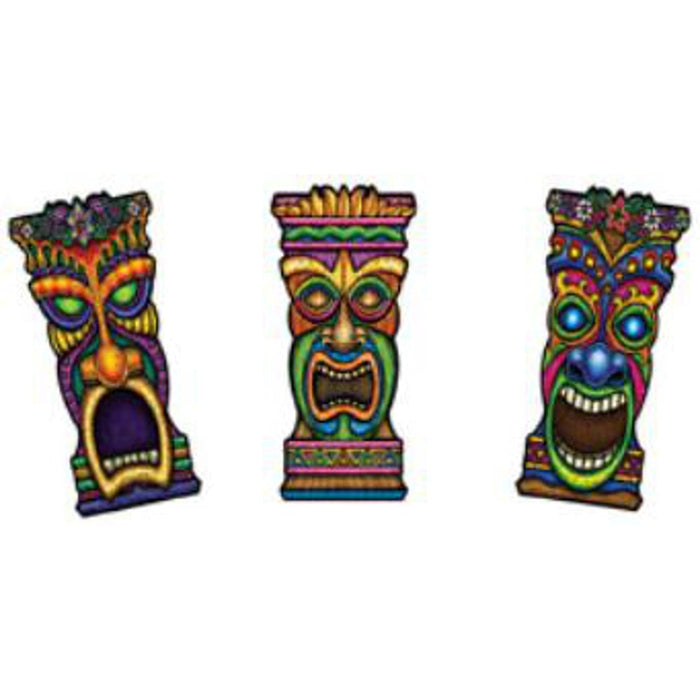 "Tiki Cutouts - Set Of 12, 3 Assorted Designs"