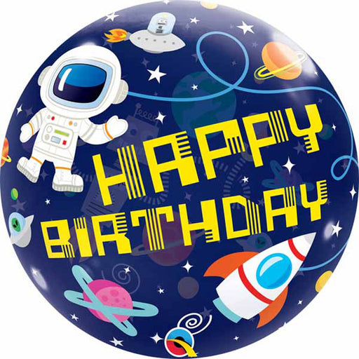 Galactic Celebration 22" Bday Outer Space Bubble Balloon (3/Pk)