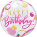 Stylish 22-inch Pink &amp; Gold Dots Birthday Bubble Balloon