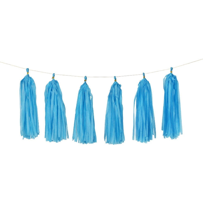 Turquoise Blue Paper Tassels 2ct - Shimmer & Confetti